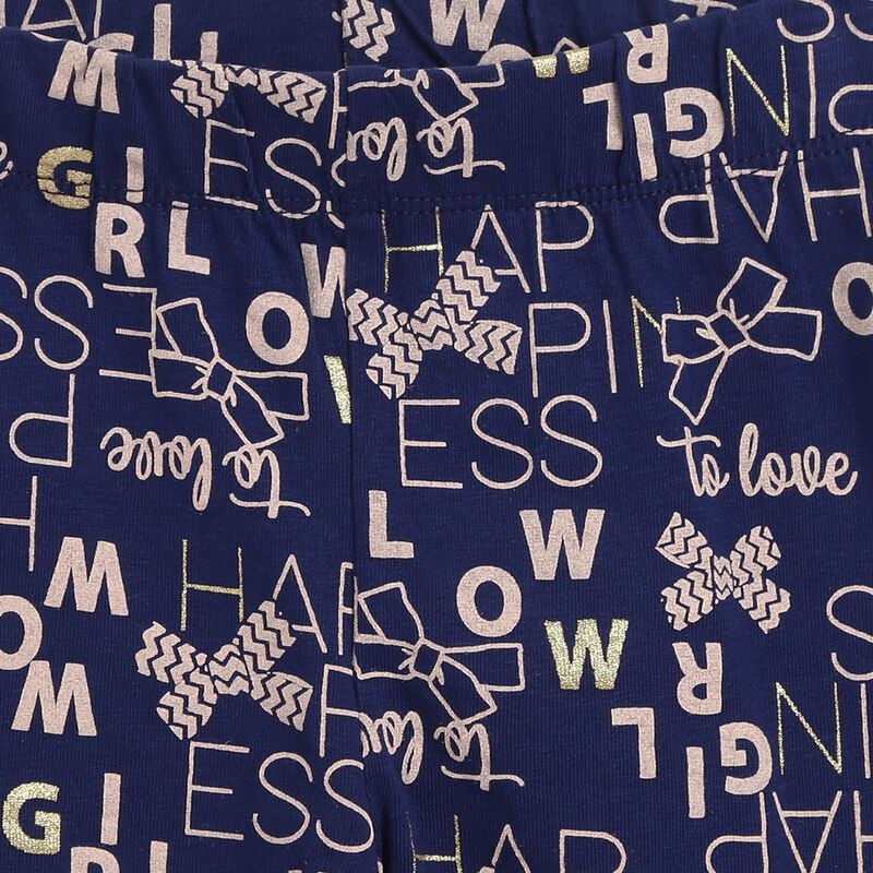 Girls Blue Printed Leggings image number 2